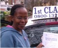 Julia with Driving test pass certificate
